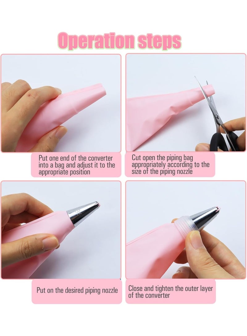 TAYYIB NOOR 83-Piece Premium Cake Decorating Set, Icing Piping Kit with Stainless Steel Tips, Pastry Bags, Turntable & Scraper, Reusable for Arabic Sweets (Kunafa/Baklava), Wedding, Cupcakes, Cookies - Image 4