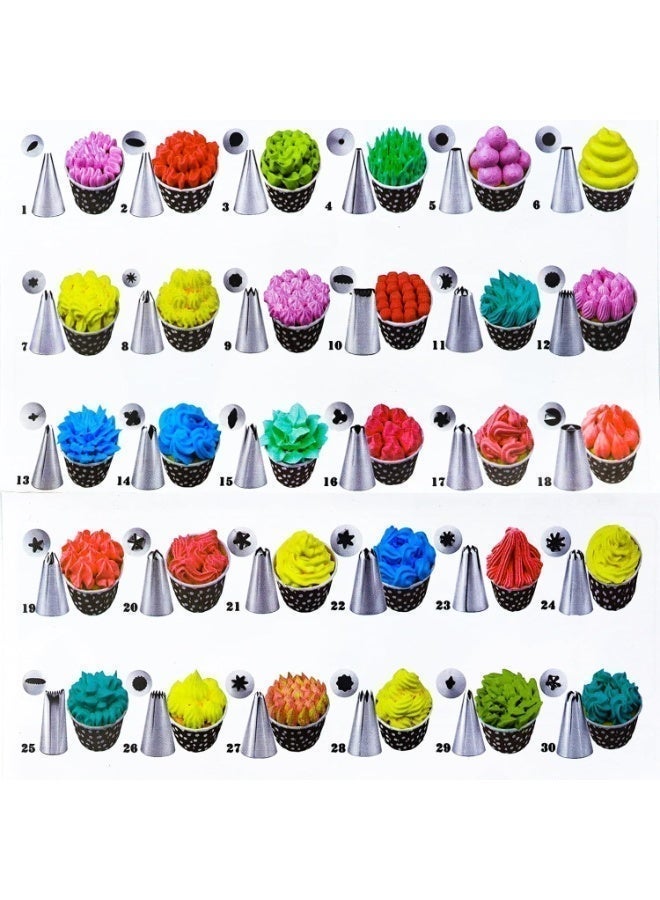 TAYYIB NOOR 83-Piece Premium Cake Decorating Set, Icing Piping Kit with Stainless Steel Tips, Pastry Bags, Turntable & Scraper, Reusable for Arabic Sweets (Kunafa/Baklava), Wedding, Cupcakes, Cookies - Image 3