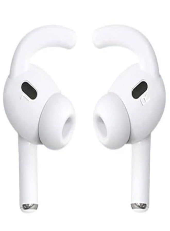 ALXCD Ear Hooks Compatible with AirPods 4 4th Gen, 2 Pair Anti-Slip Soft Rubber Earhook, 2 Pairs Silicon Ear Tips Hook, Compatible with AirPods 4 2+2 Pairs 722 Whtie - Image 3