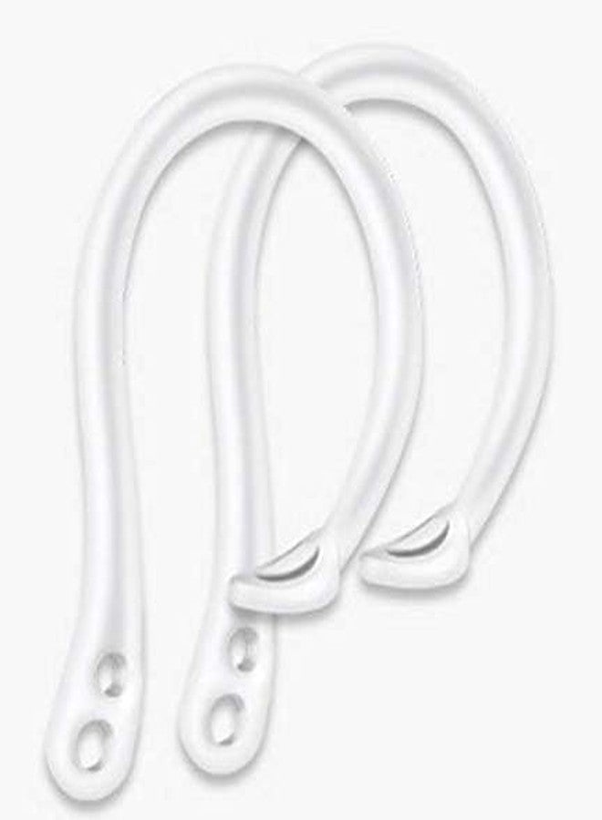 ALXCD Ear Hooks Compatible with AirPods 4 4th Gen, 2 Pair Anti-Slip Soft Rubber Earhook, 2 Pairs Silicon Ear Tips Hook, Compatible with AirPods 4 2+2 Pairs 722 Whtie - Image 2