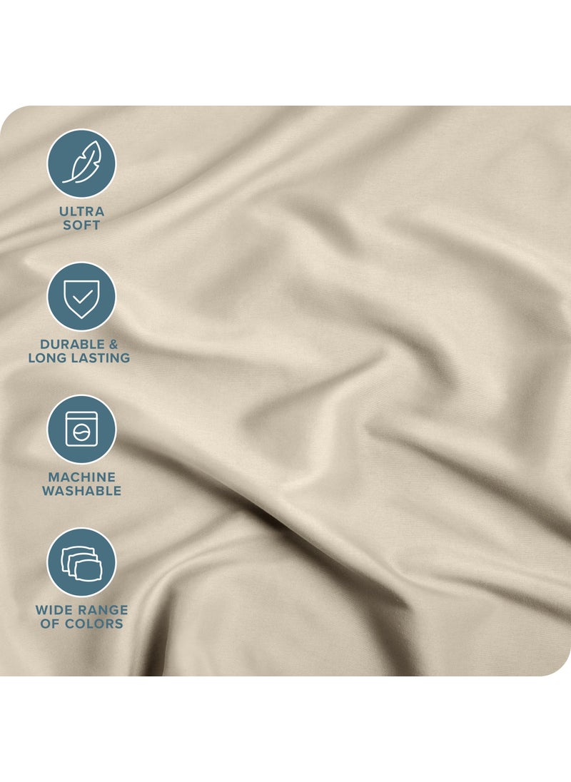 Bare Home Bare Home 2-Pack Fitted Bottom Sheets King - Premium 1800 Ultra-Soft Wrinkle Resistant Microfiber - Deep Pocket (King  Sand)  - Image 2
