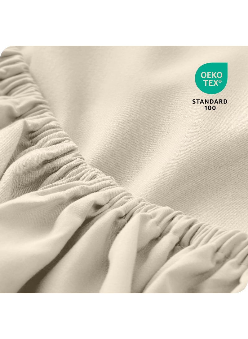 Bare Home Bare Home 2-Pack Fitted Bottom Sheets King - Premium 1800 Ultra-Soft Wrinkle Resistant Microfiber - Deep Pocket (King  Sand)  - Image 5