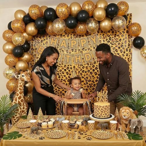 Vagilelf 2 Pack Cheetah Print Birthday Decorations, Leopard Party Decorations, Jungle Safari Bachelorette Foil Backdrop 3.3×6.6ft Thickened Fringe Curtains for Photo Booth & Party Entrance - Image 4