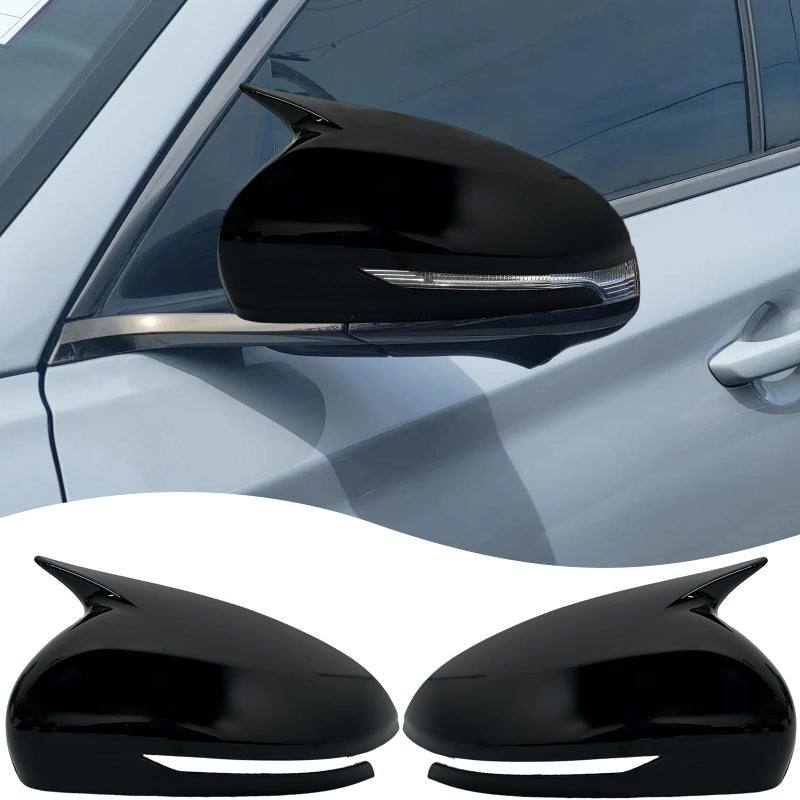 MUXEE Side Mirror Coverfor Genesis G70 2018 2019 2020 2021 2022 2023 2024 2025Turn Signal housing Cover Sets car Accessories Bright Blackwith Turn Signal Cutout