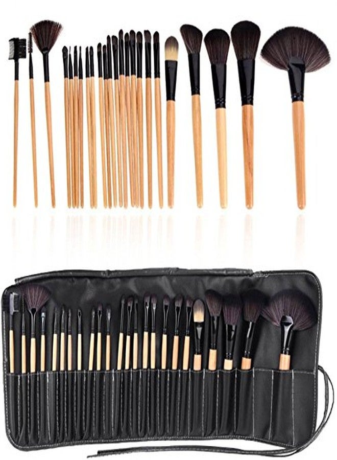 Everyday Desire Natural Cosmetic Brush set with Bamboo Handle design with Pouch Case (Pack of 24) - Image 3