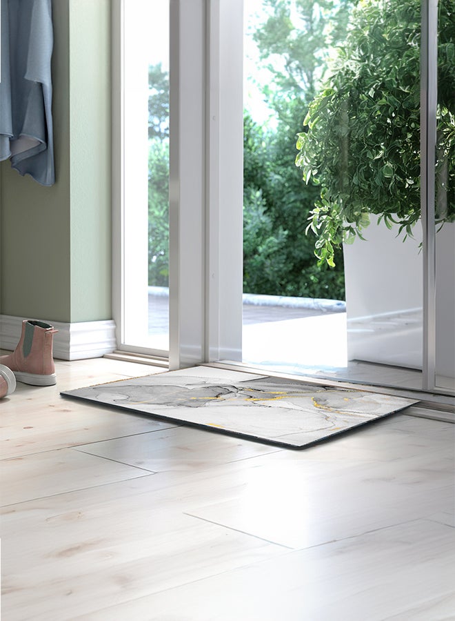 In-House Soft Velvet Turkish Rectangular Door & Bath Mat - Multicolor - 60x40 cm  - Image 2