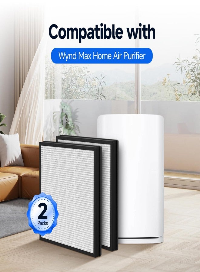 Harebery 2 Pack Max V-Series Replacement Filter Compatible with Wynd Max Home Air Puri-fier, 3-in-1 Filter, Model HMEPURV01 - Image 3