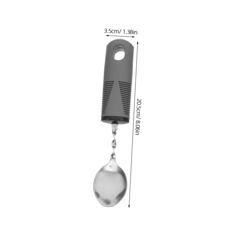 Adaptive Eating Utensils Set For Elderly 4 Piece Weighted Spoon Fork Cutter Ergonomic Design For Tremors Arthritic Hands Angled Silverware Enhanced Dining Experience - Image 3