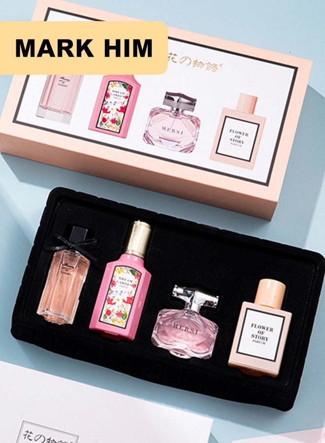 MARK HIM 4 Pcs Perfume For Women, Eau de Parfum Gifts For Women, Luxury Perfume Gift Set for Women, Long-Lasting Fragrance Ladies Perfume Set for Her Birthday, Floral Perfumes Gift for Wife, Girlfriend, Dating - Image 1