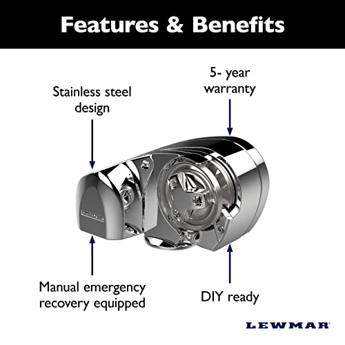 Lewmar Pro Fish 1000 12V Chain Holder for 5/16" G4 Chain, Auto Free-Fall System, Maximum Pull 700 lbs., 316 Stainless Steel Construction, for Boats 28'-38' - 6656411108-102 - Image 4