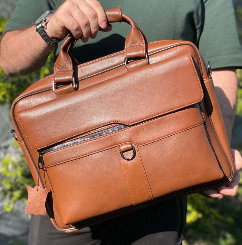 Erzeno Leather Document and Luxury Laptop Bag  - Image 1