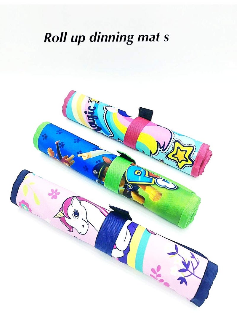 Ji and Ja Ji and Ja StainResistant Waterproof Rainbow Unicorn Printed Placemats Roll Up Tablemats for Kids Teenagers Dinning mats Pack of 1  - Image 2