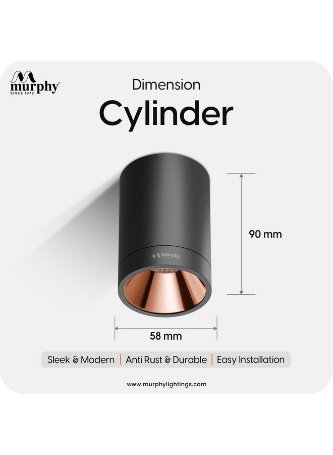 Murphy 10W Black Body Cylindrical Surface Mounted Spot Light Down Light (Natural White, Pack of 4) - Image 4
