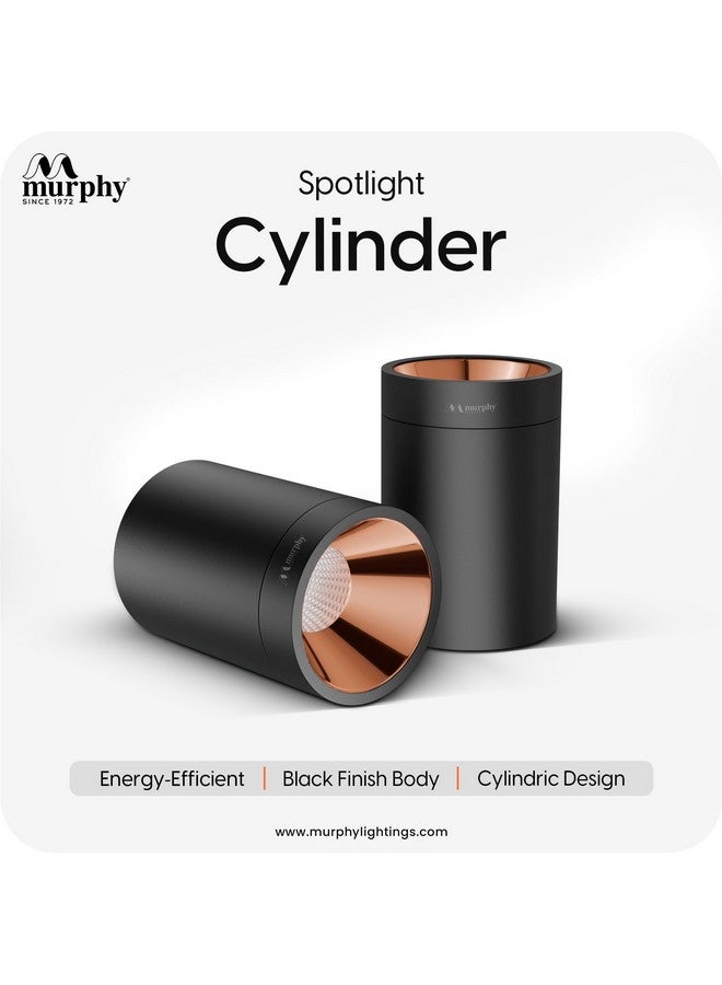 Murphy 10W Black Body Cylindrical Surface Mounted Spot Light Down Light (Natural White, Pack of 4) - Image 2