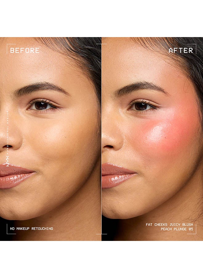 NYX PROFESSIONAL MAKEUP Fat Cheeks Juicy Blush, Liquid Blush, 12 HR Wear, Peach Plunge - Image 2