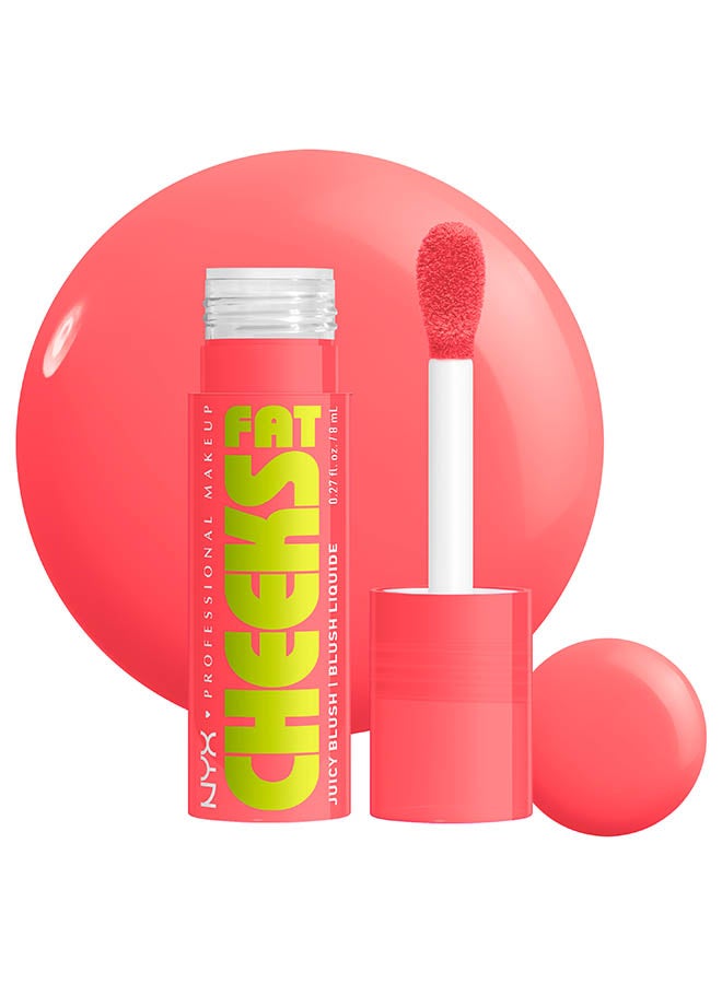 NYX PROFESSIONAL MAKEUP Fat Cheeks Juicy Blush, Liquid Blush, 12 HR Wear, Peach Plunge - Image 1