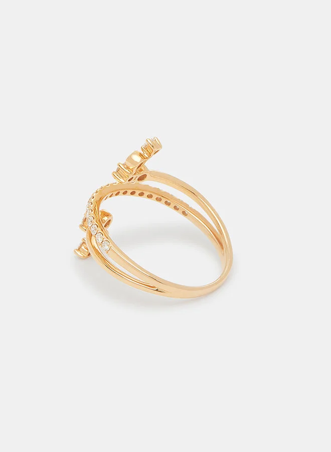 Annaka 18Kt Rose Gold Ring Studded with Natural Diamonds