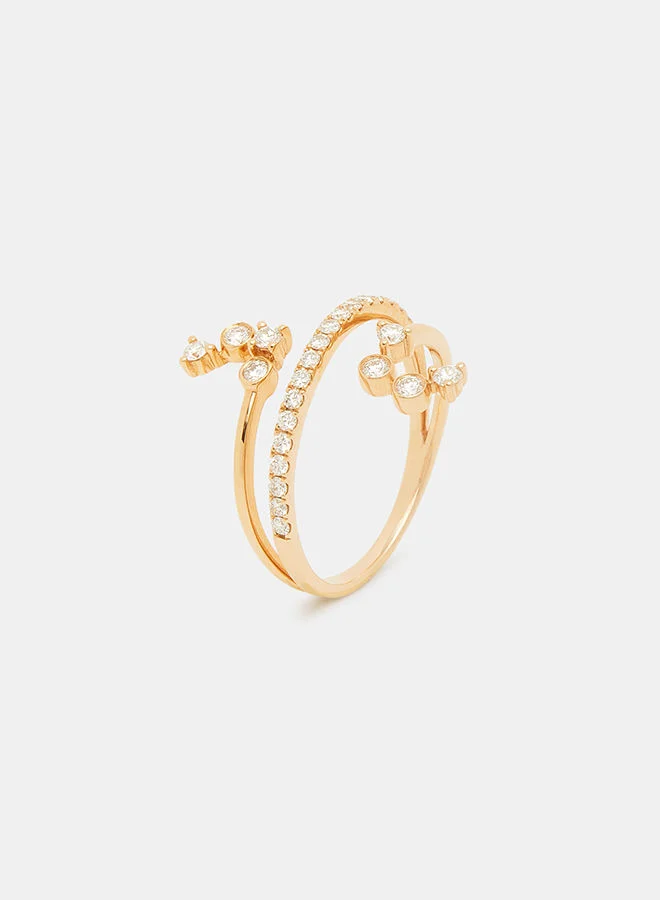 Annaka 18Kt Rose Gold Ring Studded with Natural Diamonds