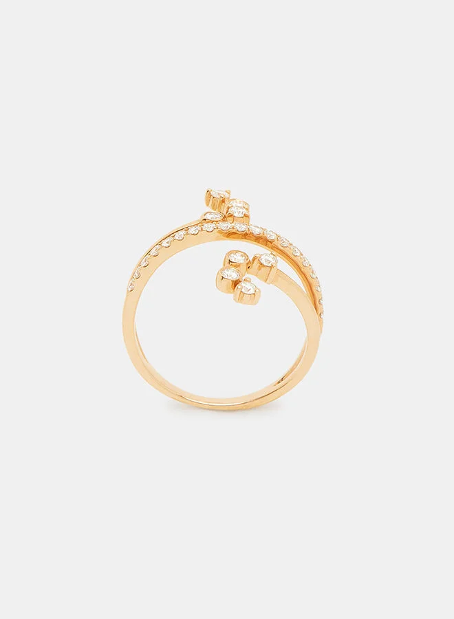 Annaka 18Kt Rose Gold Ring Studded with Natural Diamonds
