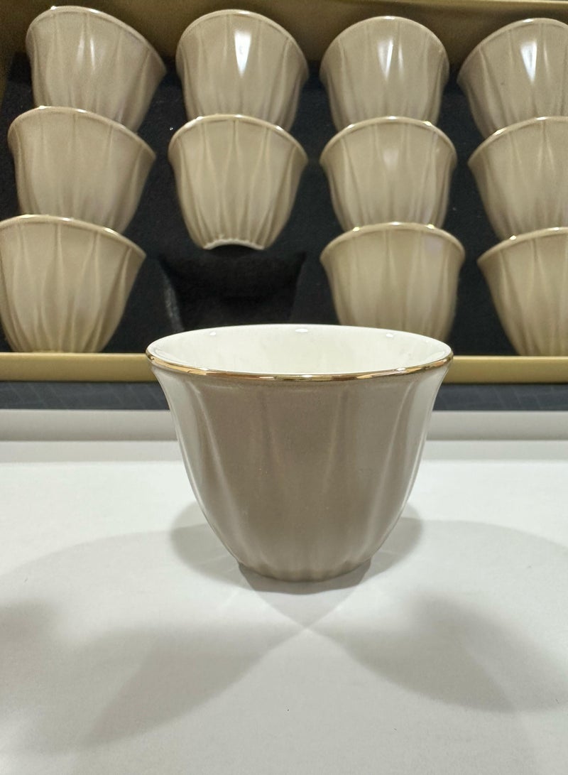 طقم فناجين قهوة 12 قطعة بورسلين - Image 1