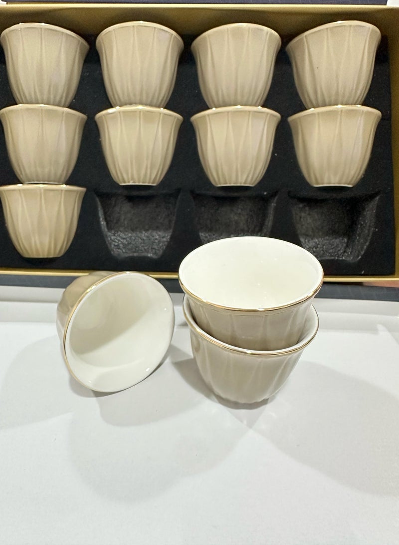 طقم فناجين قهوة 12 قطعة بورسلين - Image 2