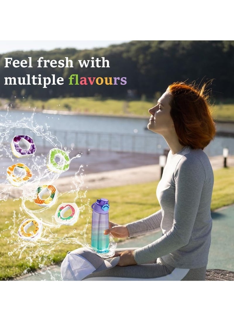 Air Water Bottle Sports, 1000ml Starter Set Drinking Bottles with Fruit Flavour Pod Scented for Flavouring (Fragrance Tastes Random*3)
