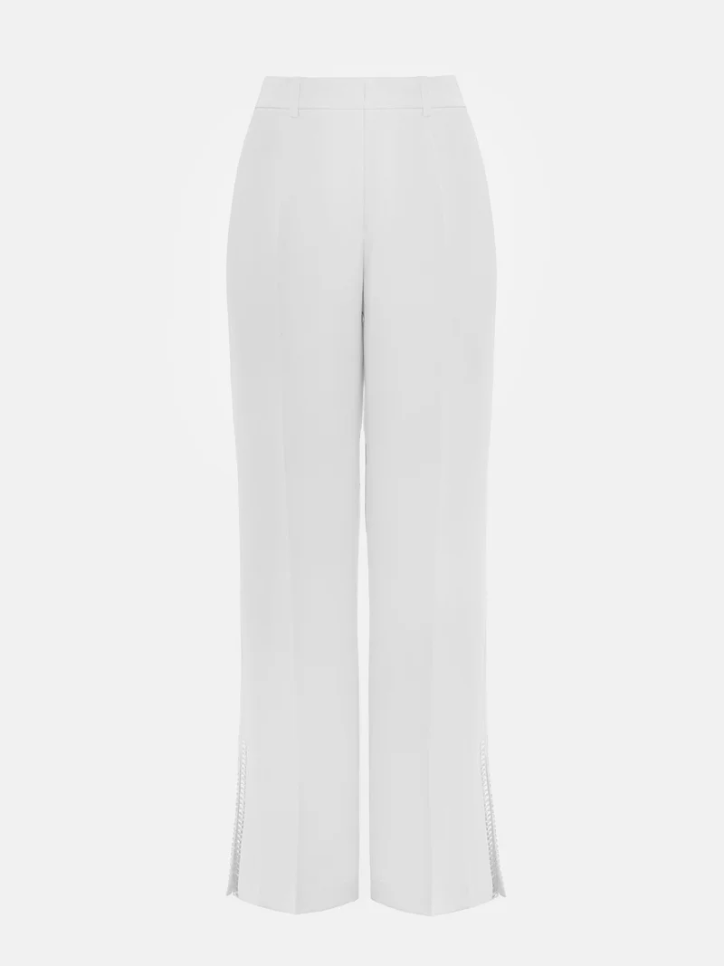 Lichi Trousers with slits on the pant legs and silvertone decor