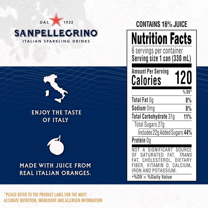 Sanpellegrino San Pellegrino Aranciata Sparkling Drink - Pack of 6 - Image 2