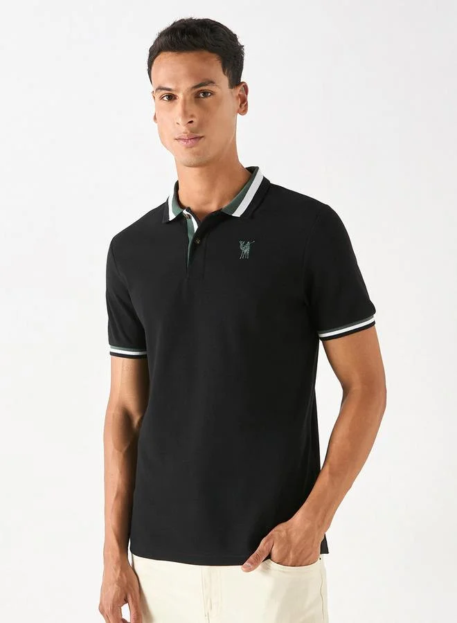 Splash FAV Logo Embroidered Polo T-shirt with Short Sleeves