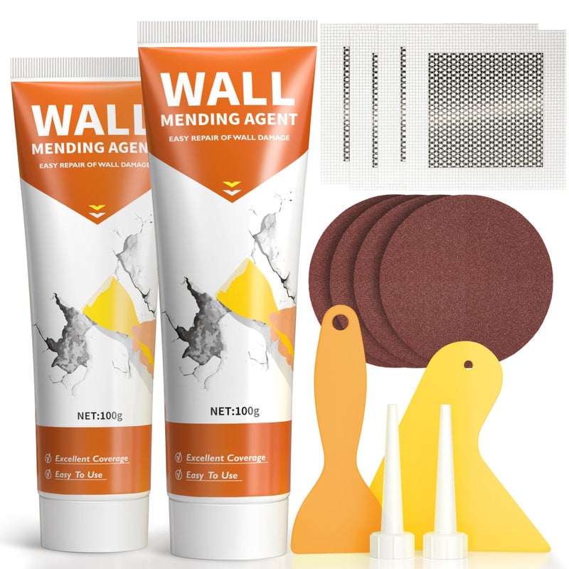 NINGOO Drywall Repair Kit,Wall Patch Repair Kit,2 Pack Wall Patching Agent,Simple Filling of Wall Holes & Efficient Crack Repair, Plaster Wall Repair,Apartment Friendly - Image 1