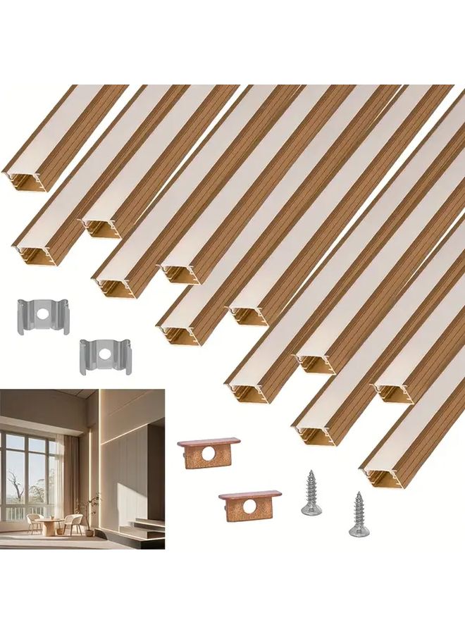 12pcs Silvery Aluminum U Shaped LED Strip Mounting Clips With White Covers Easy Install - Image 2