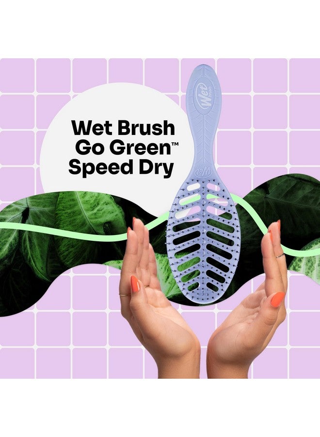 فرشاة شعر Wet Brush Go Green Speed Dry، لون بنفسجي - تصميم بفتحات تهوية وشعيرات HeatFlex فائقة النعومة - مقبض مريح للتحكم في التشابك والشعر الذي يصعب التحكم فيه - إكسسوارات شعر خالية من الألم - Image 2