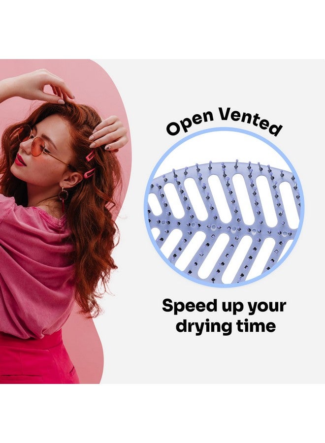 فرشاة شعر Wet Brush Go Green Speed Dry، لون بنفسجي - تصميم بفتحات تهوية وشعيرات HeatFlex فائقة النعومة - مقبض مريح للتحكم في التشابك والشعر الذي يصعب التحكم فيه - إكسسوارات شعر خالية من الألم - Image 3