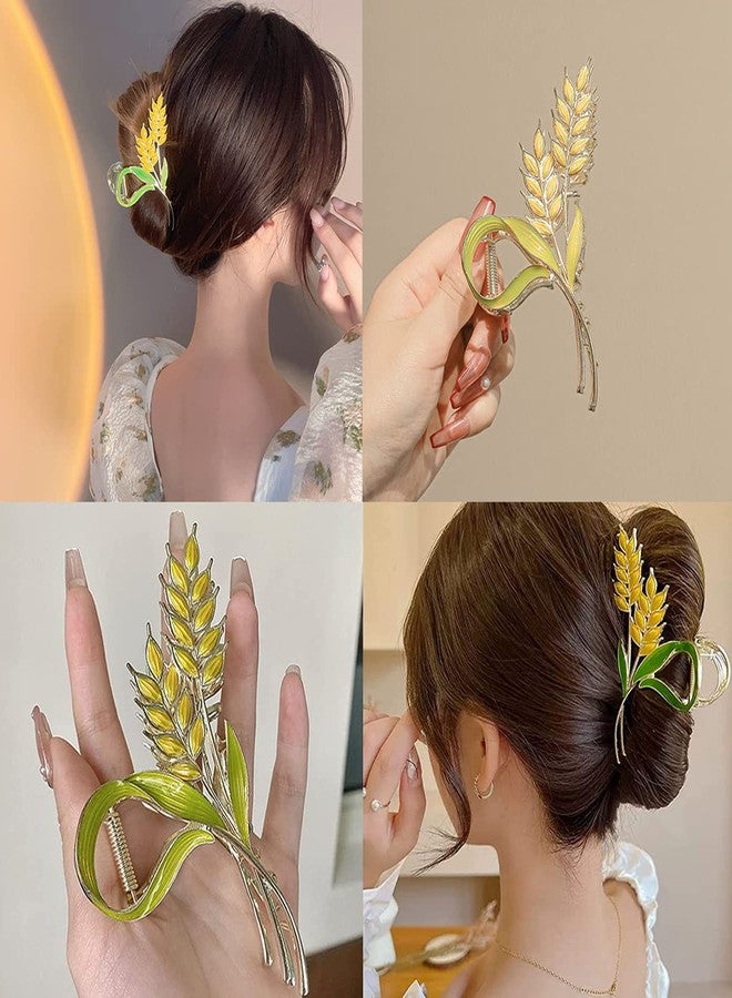  بالي مشابك شعر PALAY® للنساء، مشبك كبير ذهبي اللون على شكل قمح، مشبك معدني قوي التثبيت للشعر، إكسسوارات شعر أنيقة للشعر متوسط الكثافة - Image 4