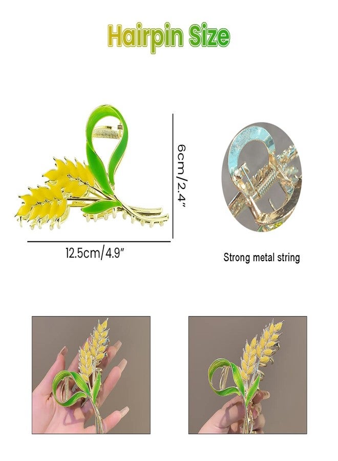  بالي مشابك شعر PALAY® للنساء، مشبك كبير ذهبي اللون على شكل قمح، مشبك معدني قوي التثبيت للشعر، إكسسوارات شعر أنيقة للشعر متوسط الكثافة - Image 2