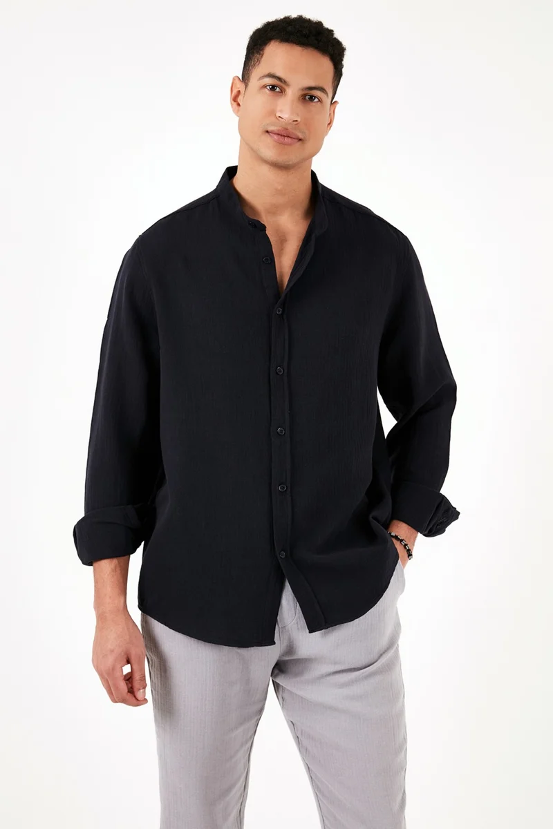 Buratti Cotton Regular Fit Crew Collar Shirt Men's Shirt CF24S127702