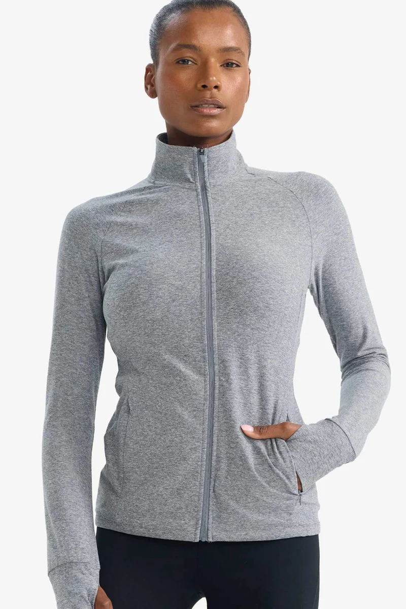 Defacto  Slim Fit High Neck Zip up Sports Top Sweatshirt for Women | Best Price UAE