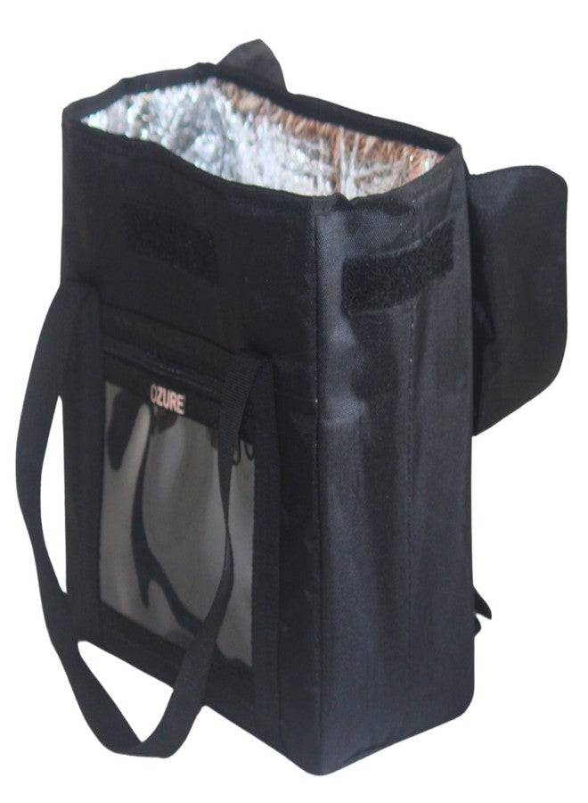 Ozure Small Insulated Hanging Storage Bag | 1000D Nylon | Foldable with Velcro Closure & Front Zipper Pocket | Aluminum Foam Lining | Durable & Easy to Clean (Black, S) - Image 5