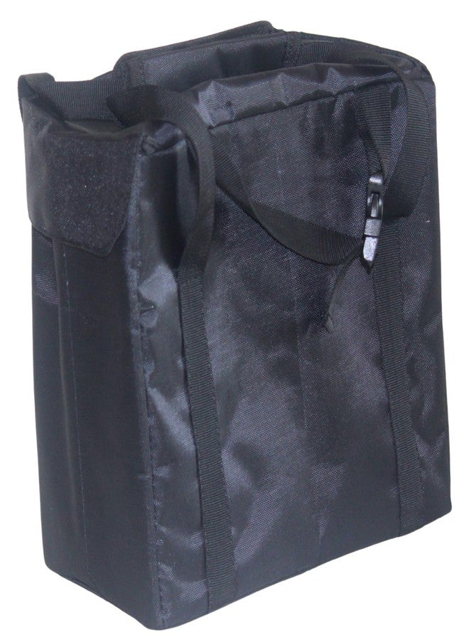 Ozure Small Insulated Hanging Storage Bag | 1000D Nylon | Foldable with Velcro Closure & Front Zipper Pocket | Aluminum Foam Lining | Durable & Easy to Clean (Black, S) - Image 4