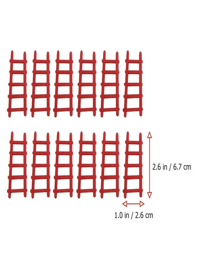 BESTonZON 12pcs Mini Wooden Ladder Ladders Model Rustic Decor Wood Micro s Mini Furniture Step Wood Toys Ornament House Wooden s Desktop Small Red - Image 5