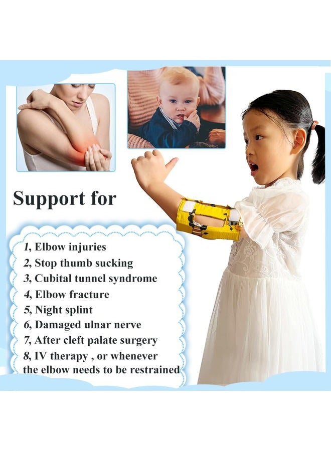 Heyshapeing Prevent Scratching Face, Thumb Sucking Habit, Pulling IV Tubes Elbow Immobilizer Splint & Arm Restraint Wrap for Babies Kids-Prevent HAND-TO-FACE habits (X-Small) - Image 2