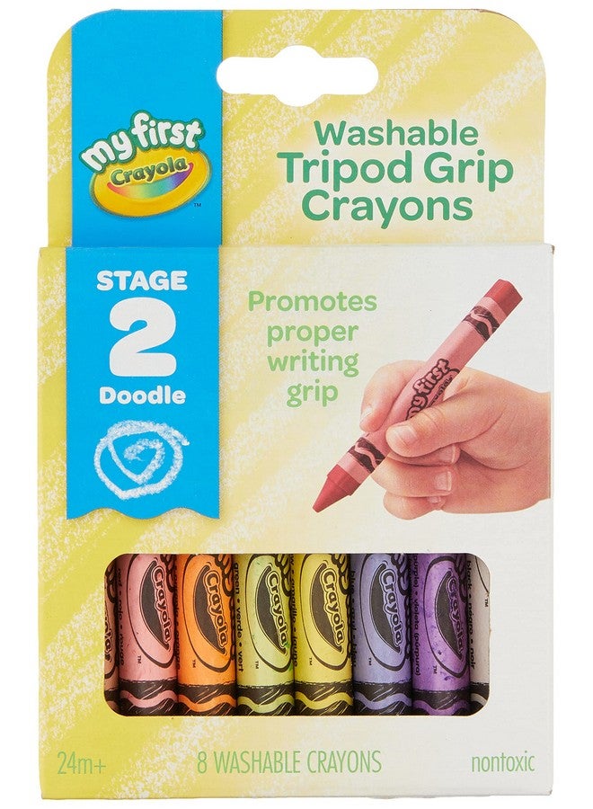 Crayola Crayola My First Washable Toddler Crayons, Tripod Grip, Gift, 8 Count  - Image 1