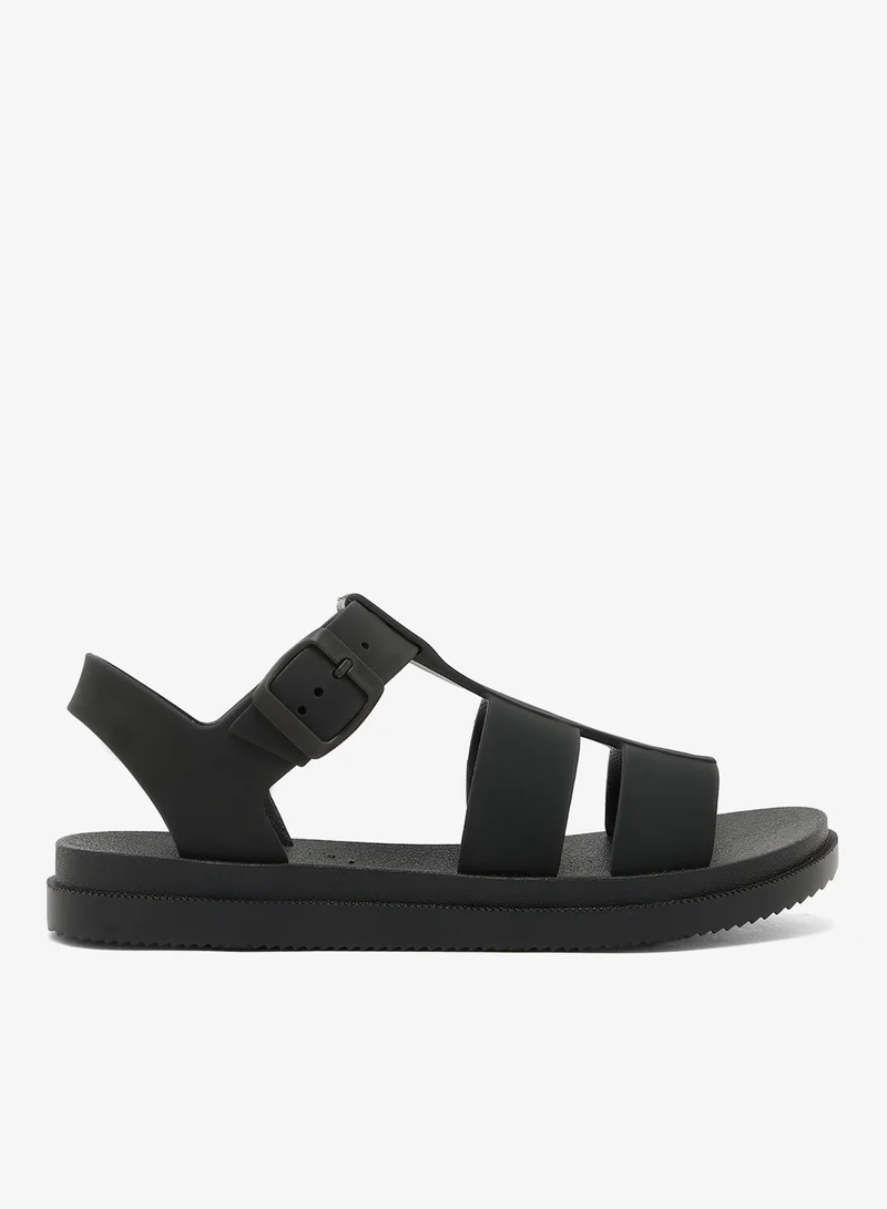لندن ريبيل Hattie Buckle Detail Flat Sandals