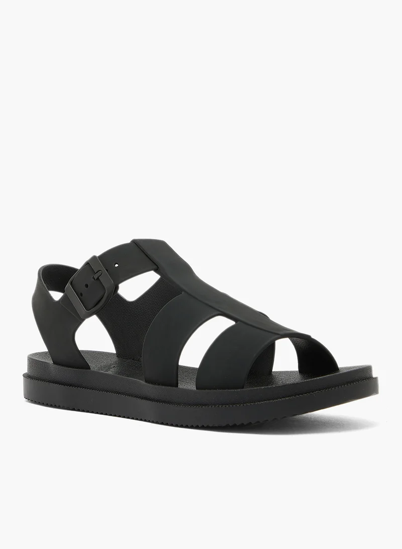 لندن ريبيل Hattie Buckle Detail Flat Sandals