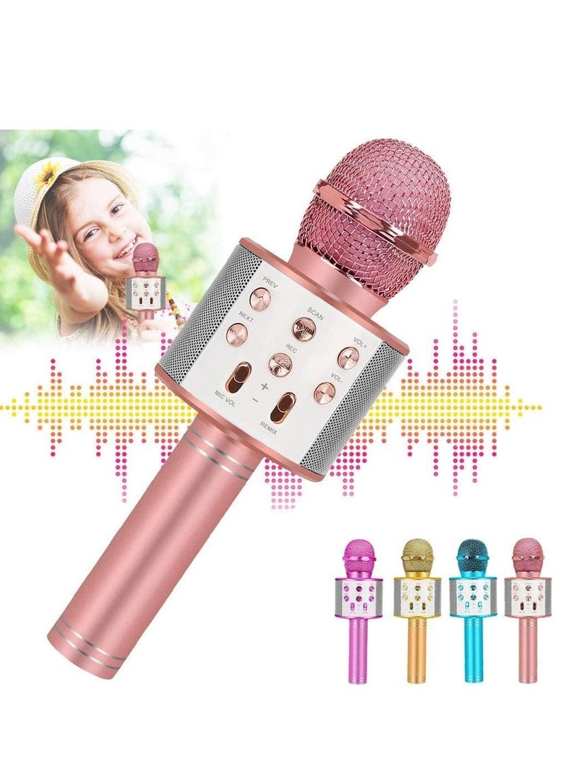 Bluetooth Karaoke Microphone Wireless,Portable Singing Microphone for Kids Adults,Karaoke Machine for Kids Toys,Birthday Gifts Ideas for 3 4 5 6 7 8 9 10 11 12 Year Old Girls Boys Teens - Image 1