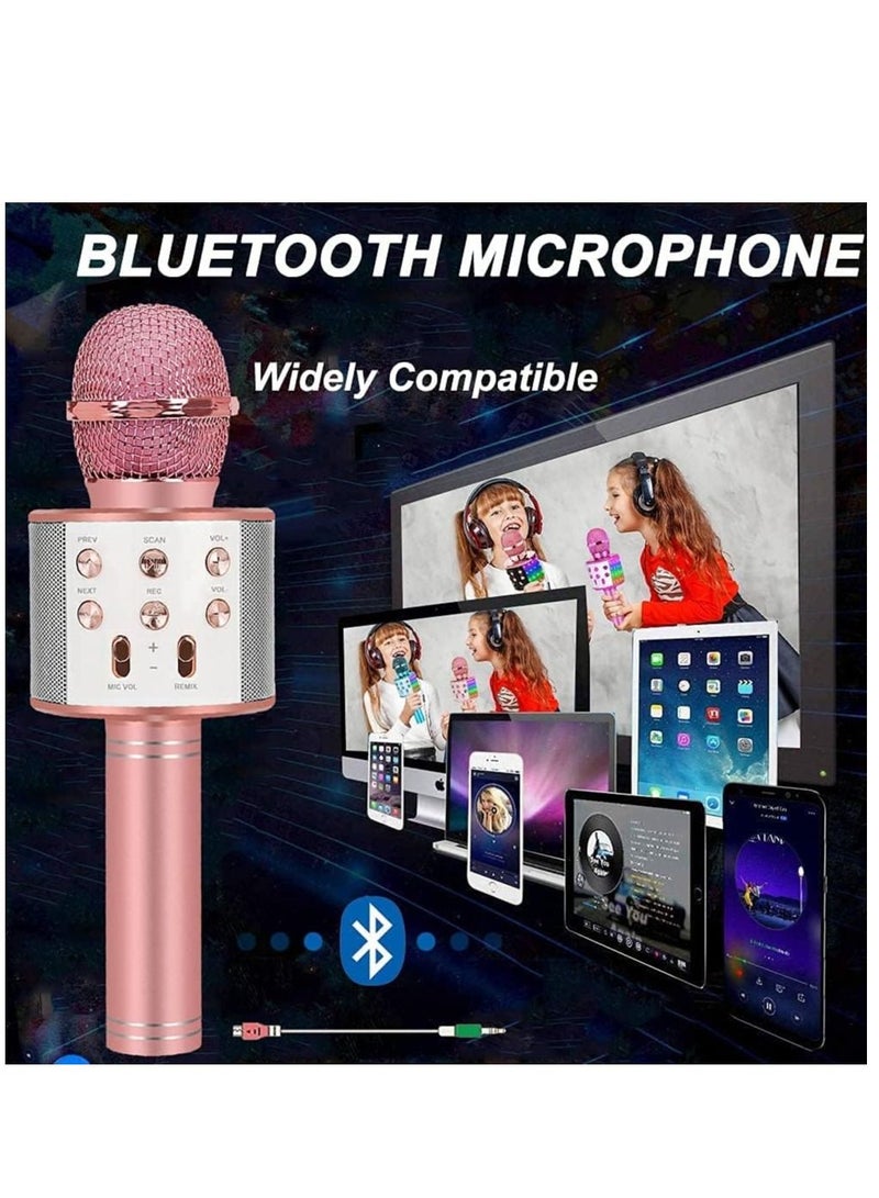 Bluetooth Karaoke Microphone Wireless,Portable Singing Microphone for Kids Adults,Karaoke Machine for Kids Toys,Birthday Gifts Ideas for 3 4 5 6 7 8 9 10 11 12 Year Old Girls Boys Teens - Image 3