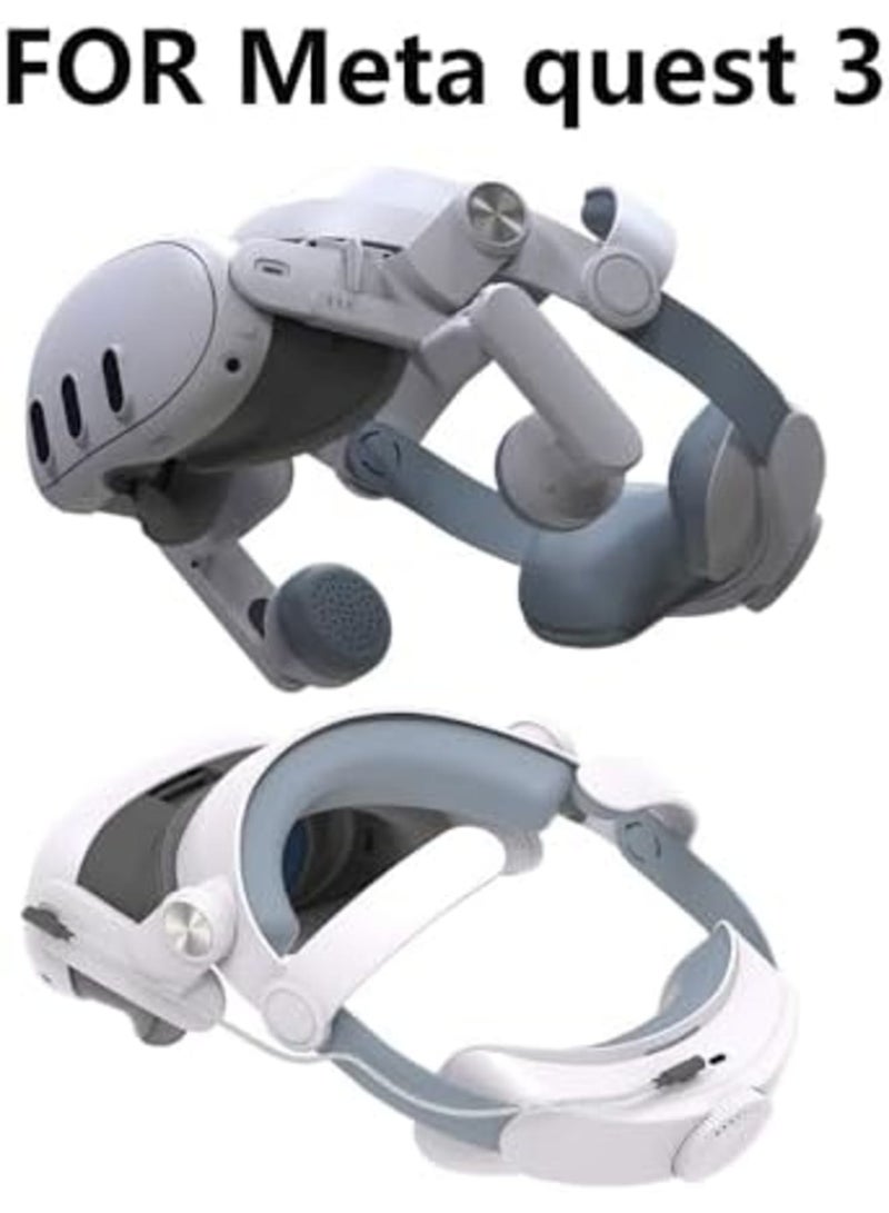SYOSI Head Strap for Meta Quest3, Comfortable VR Accessories with Adjustable Design Support Face Protective Pad Cover Replacement Headset Accessory, Elite Headstrap Replacement for Meta/Oculus Quest3(White) - Image 2