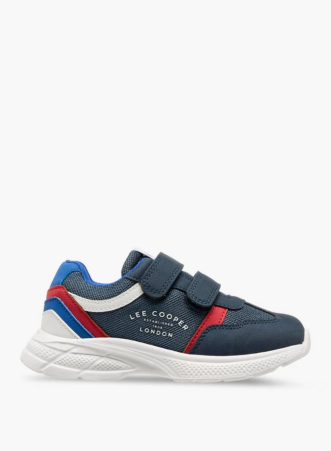 Lee Cooper Boys' Panelled Sneakers with Hook and Loop Closure