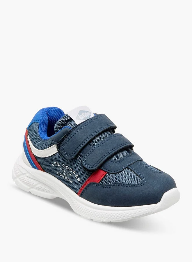 Lee Cooper Boys' Panelled Sneakers with Hook and Loop Closure