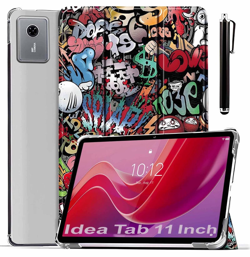 ProElite Case Cover for Lenovo idea Tab 11 inch Cover, Smart Flip Case Lenovo idea Tab 11 inch 2025 Tablet Translucent Back with Stylus Pen, Hippy - Image 1